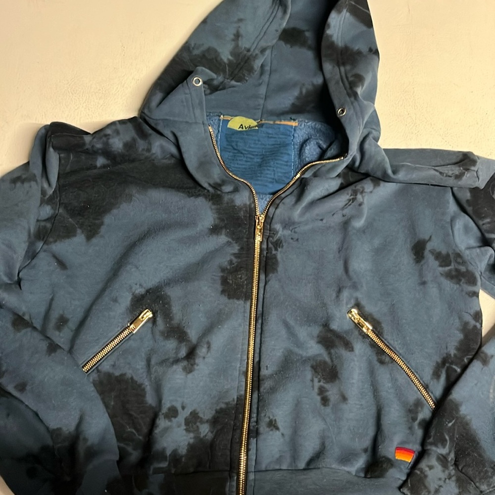 Tie dye aviator nation hoodie!crop style